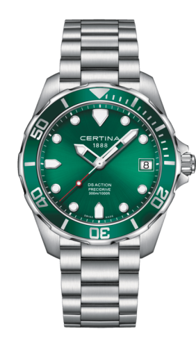 Certina DS Action Diver PreciDrive Stainless Steel / Green / Bracelet